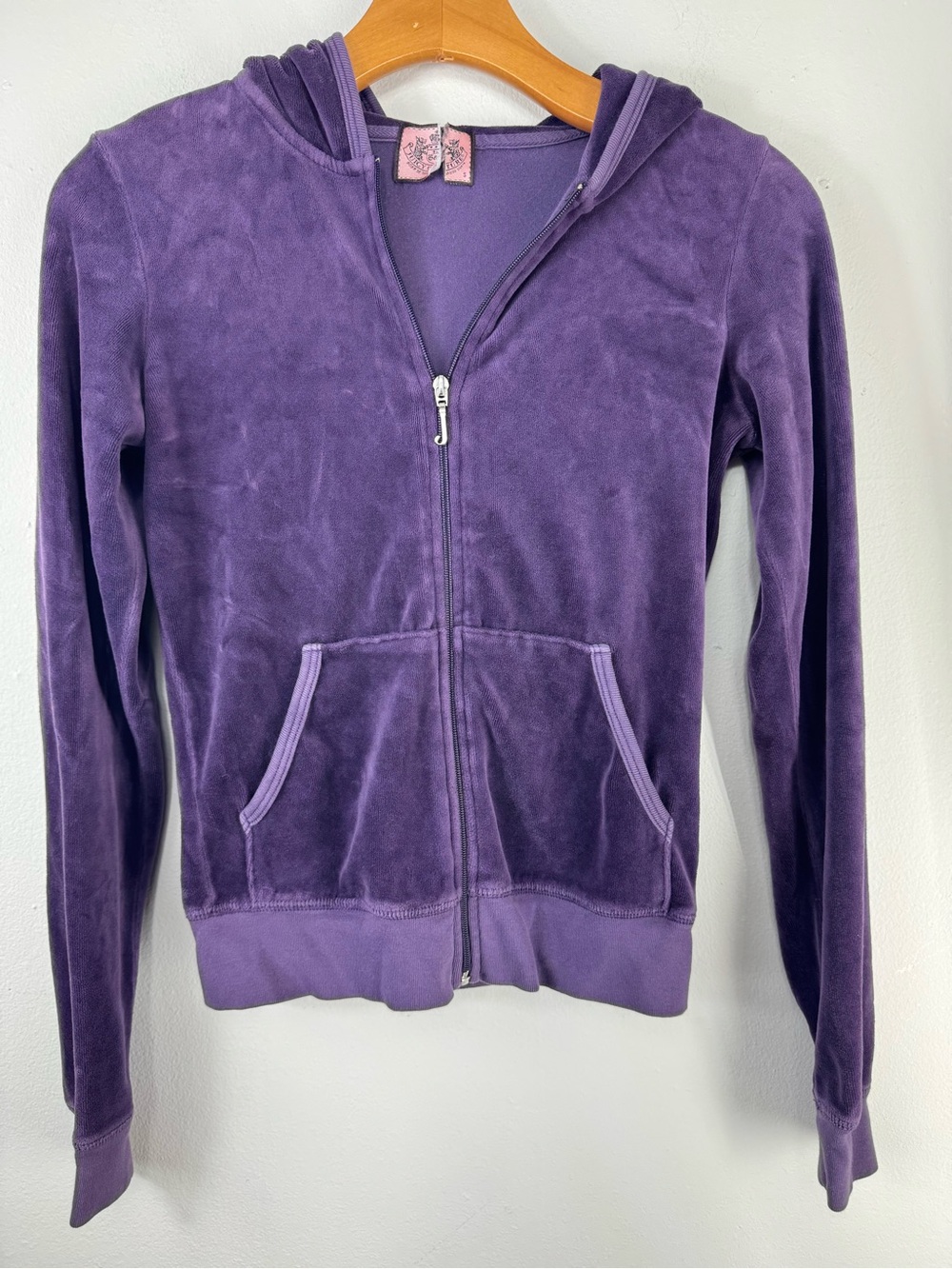 Y2K Juicy Couture Purple Velour Hooded Zip Sweatshirt